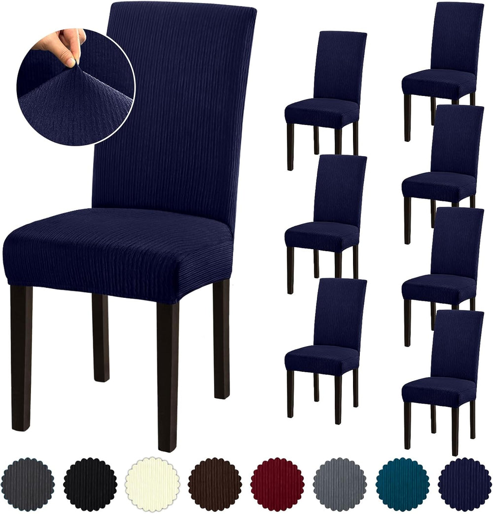 Chair Covers, Stretch Dining Room Chair Covers Set of 8, Removable Washable C...