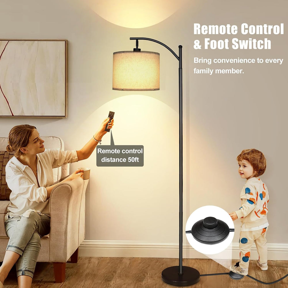 mukuxin LED Floor Lamps for Living Room, 12W 1200LM Modern Arc Floor Lamp wit...