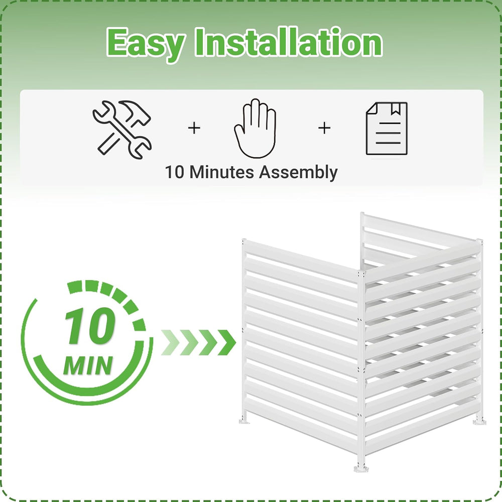 BESFUR 42" H x 38" W Metal Privacy Fence Panels for Outside, Decora...
