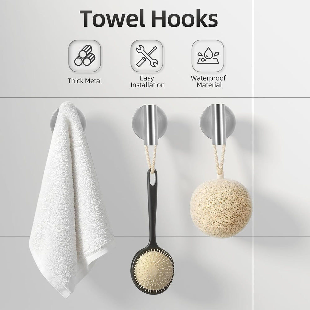 Brushed Nickel Bathroom Hardware Set 10 Pieces, Bathroom Towel Rack Holder Se...