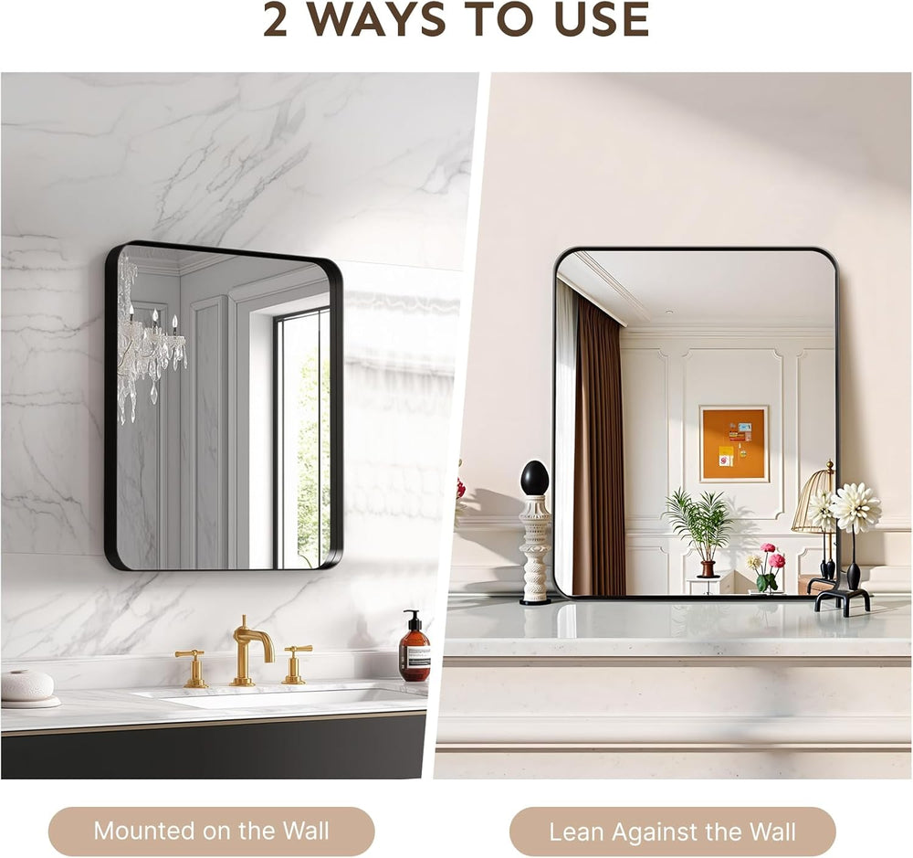 Kosmonia 20"x16" Bathroom Vanity Mirror for Wall Metal Framed Matte...