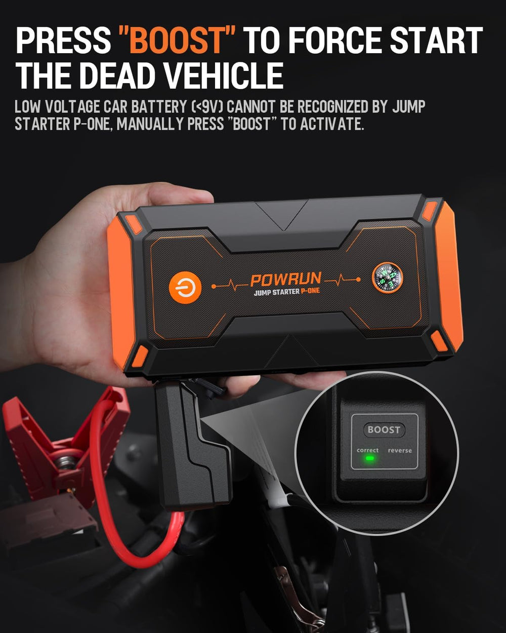 Powrun P-ONE Jump Starter, 2000A Portable Jump Box - Car Jump Starter Battery...