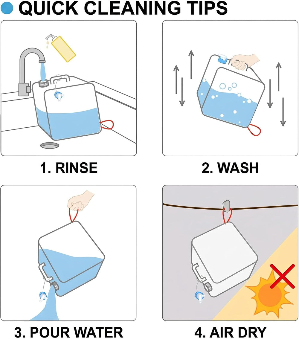 BPA-Free Collapsible Water Container with Spigot, 4-Pack 5.3 Gallon
