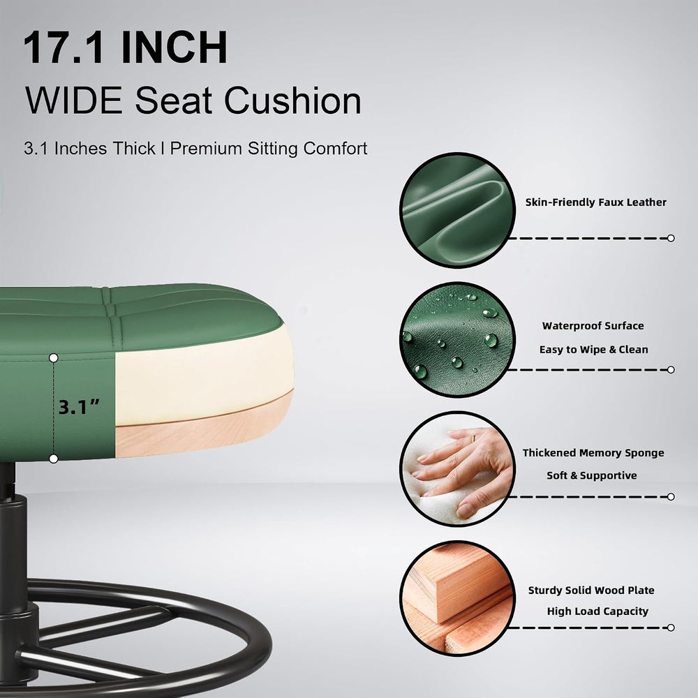 Armless Drafting Chair with Back, Tall Office Chair for Standing Desk, PU Fau...