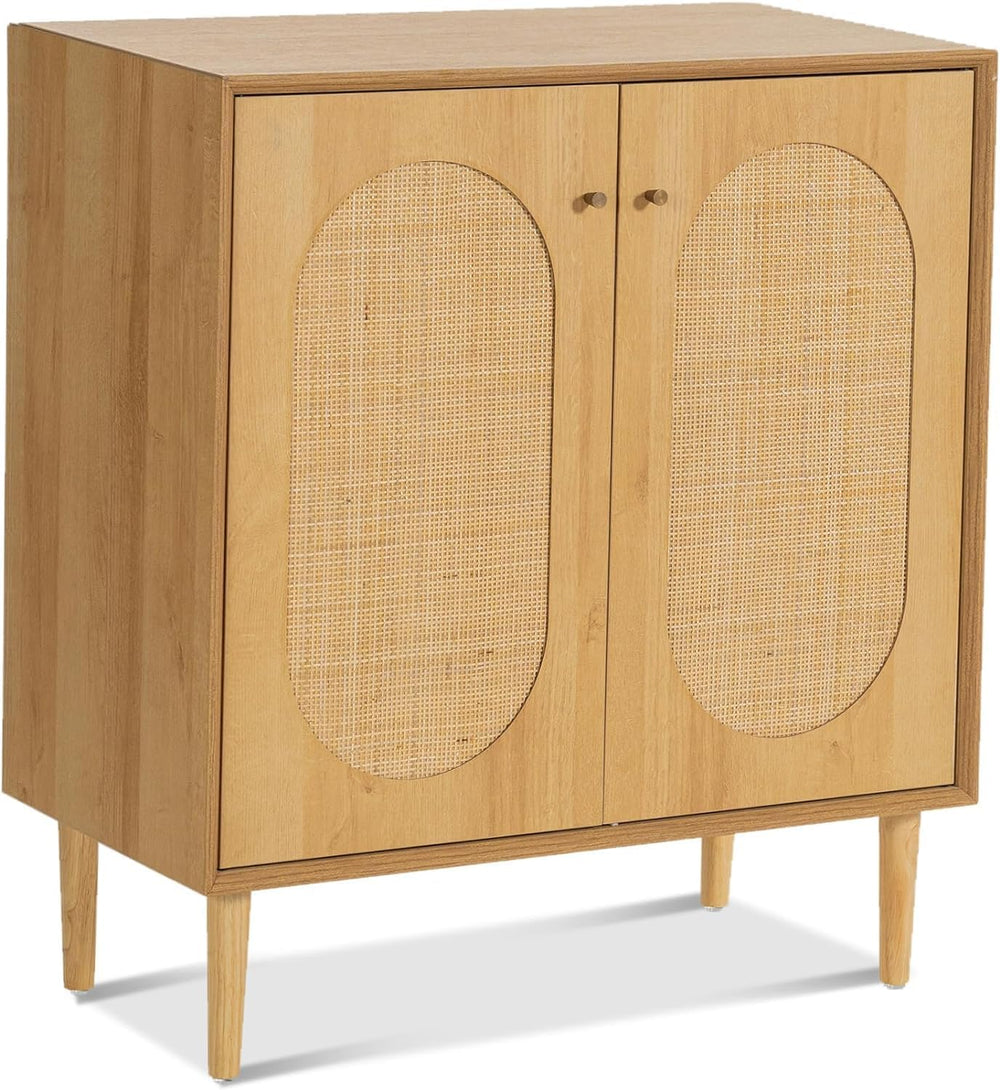 EYYTHUNG Rattan Storage Cabinets with Shelves, Narrow Cabinet with Storage, S...