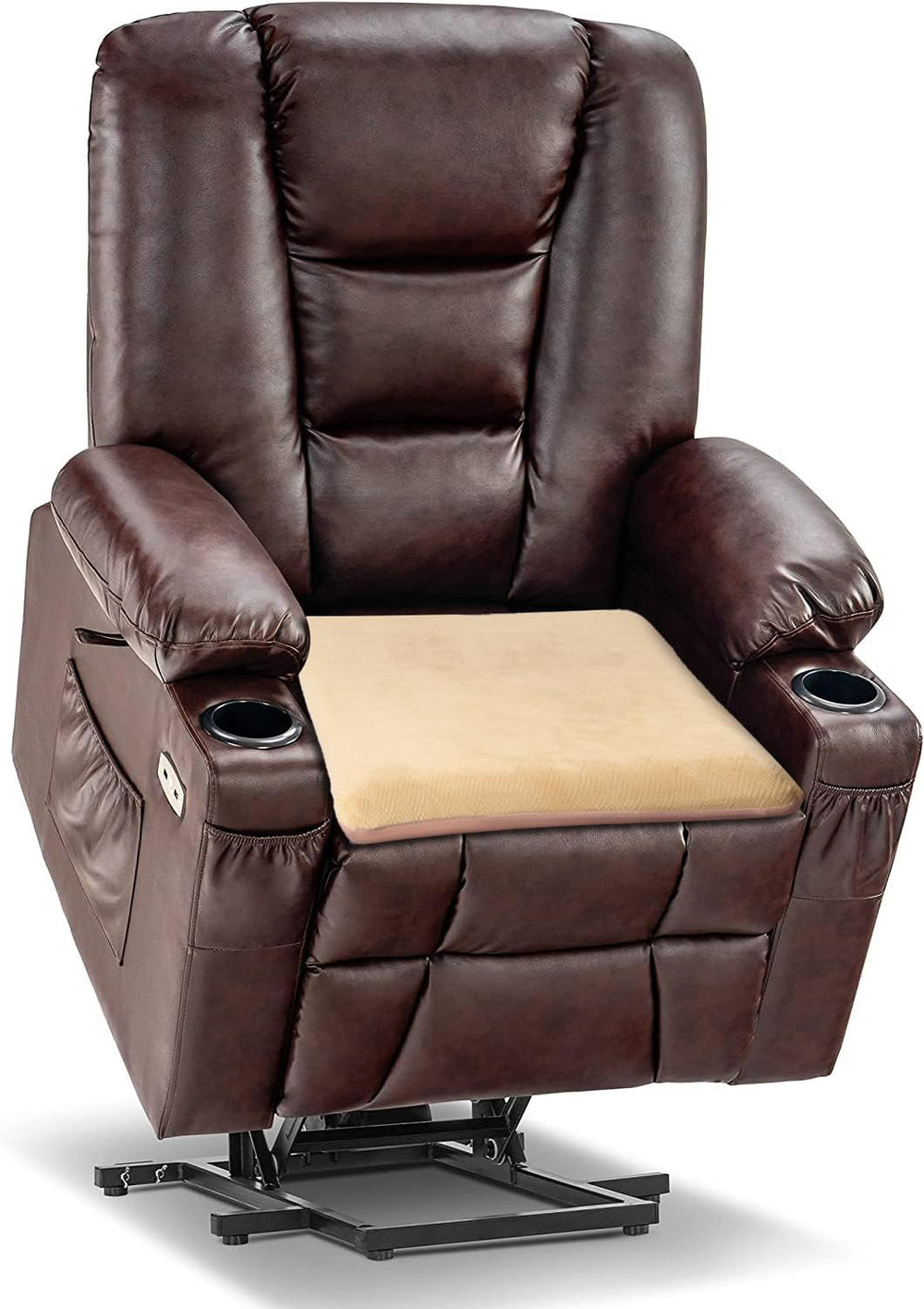 Sigmat Recliner Seat Cushion Memory Foam 20x20x3 in Camel
