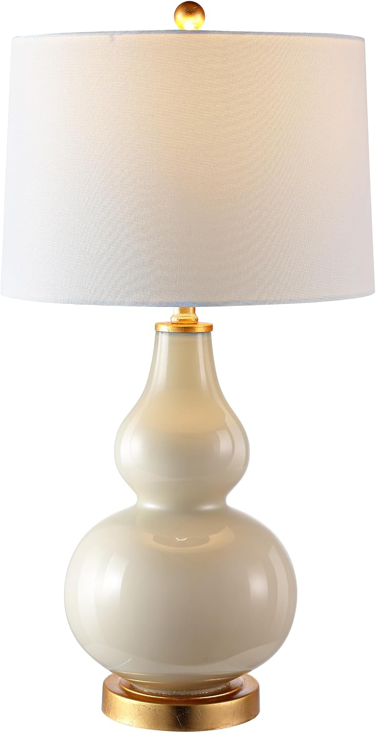 SAFAVIEH Lighting Karlen Table Lamp, 29″ Ceramic Cream/Gold TBL4223A-SET2