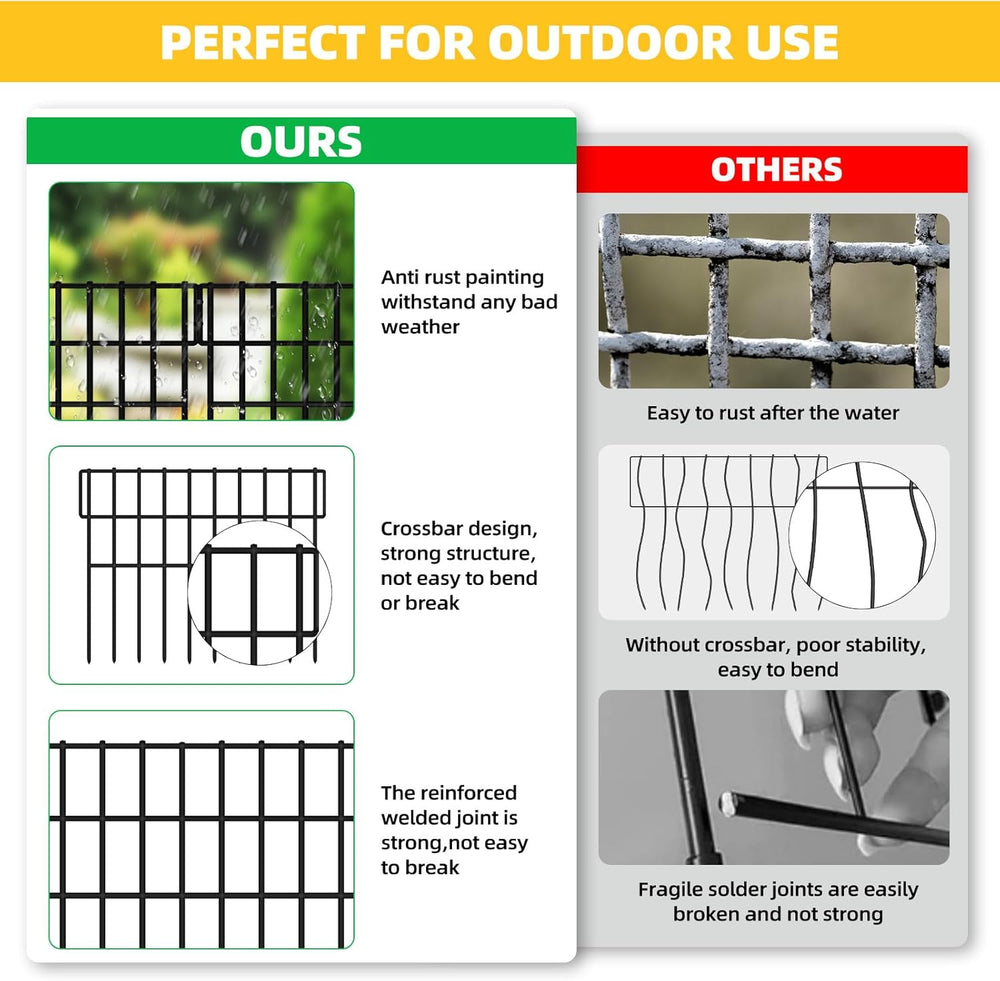 ULIOK 30 Panels Garden Fence Animal Barrier, Animal Barrier Fences No Dig Fen...