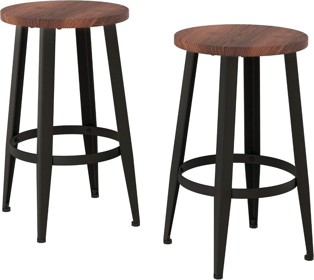 Home Lavish Counter Height Stools-Backless Kitchen or Dining Room Metal Base,...