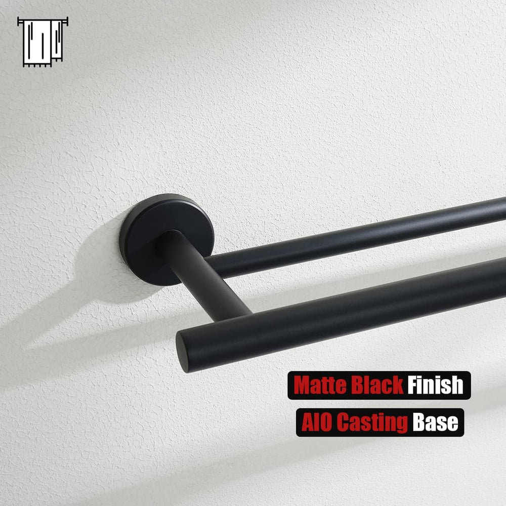 JQK Double Bath Towel Bar, Matte Black 33 Inch 304 Stainless Steel Thicken 0....