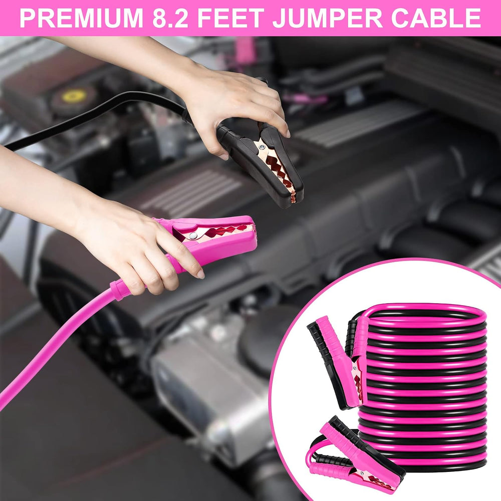 Car Roadside Safety Kit - 129pcs Pink Winter Emergency Road Side Assistance K...