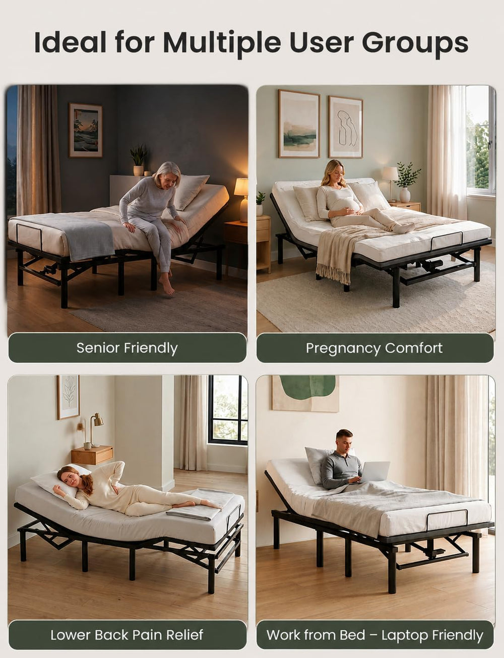 Full Size Adjustable Bed Frame with Remote & USB Ports, Zero Gravity