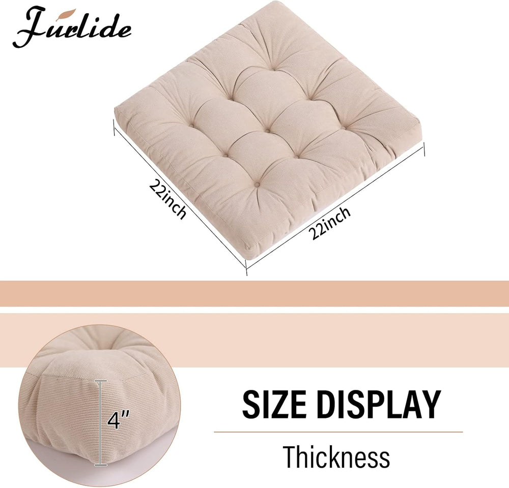 Tiita Indoor/Outdoor Chair Cushions 22" x 22" Seat Pillow Cushion S...