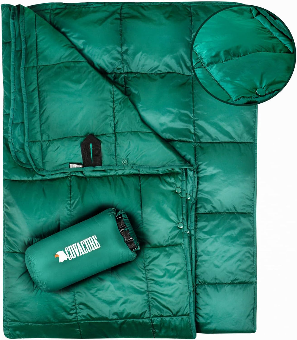 COVACURE Camping Blanket, Packable Down Alternative Outdoor Blanket 57X78'...