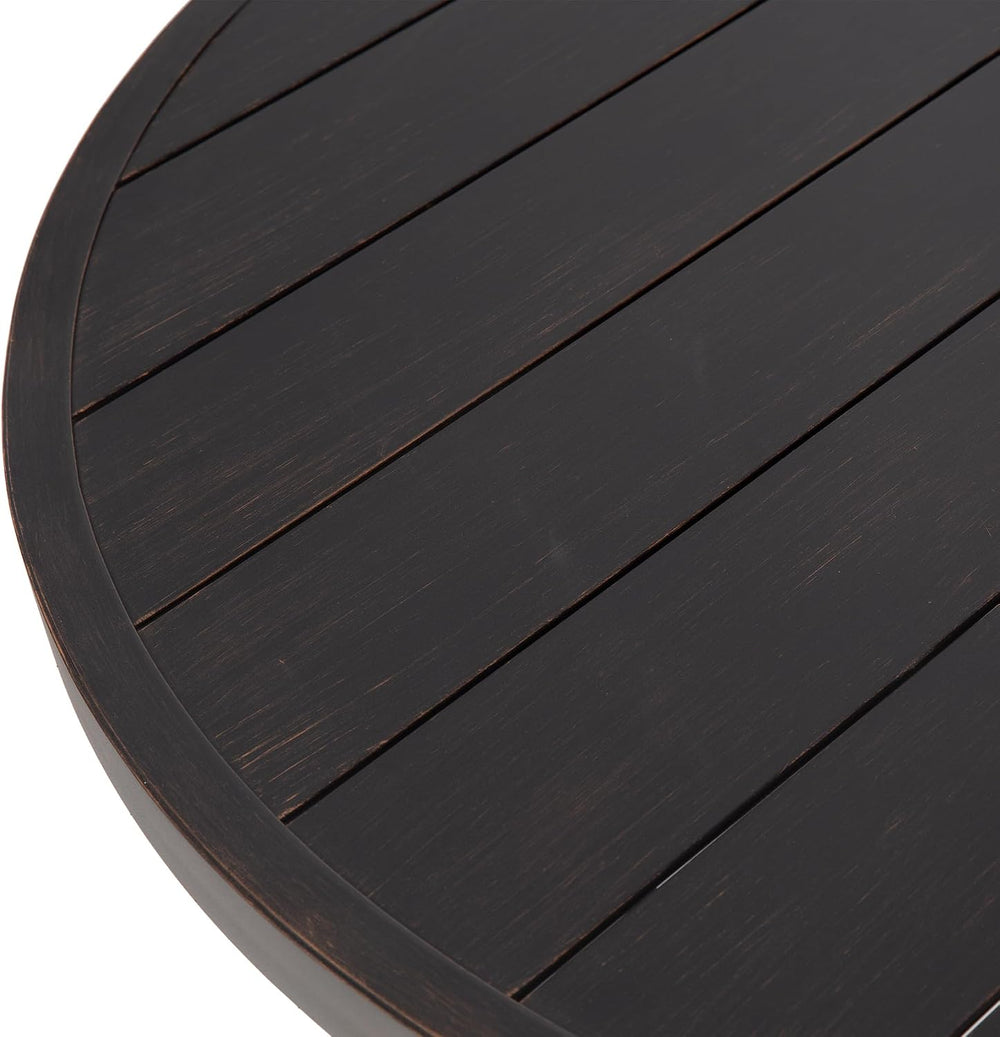 Ulax furniture 45-Inch Round Patio Coffee Table, Durable Aluminum Outdoor Sid...