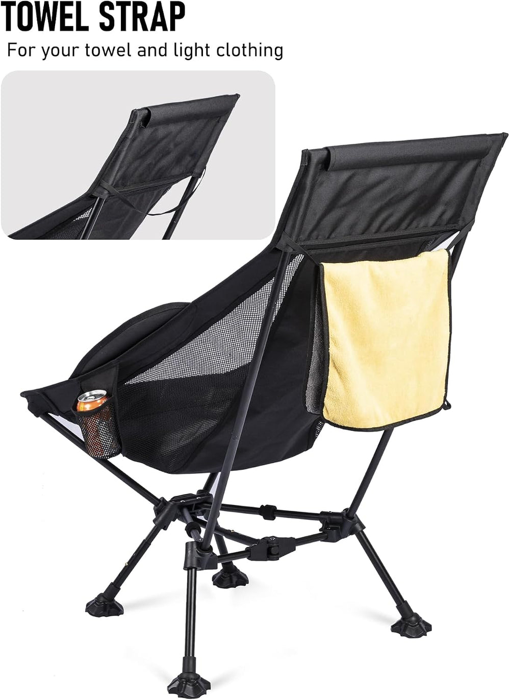 WildCall Lightweight Folding Camping Chair Anti-Sinking Chair, High Back
