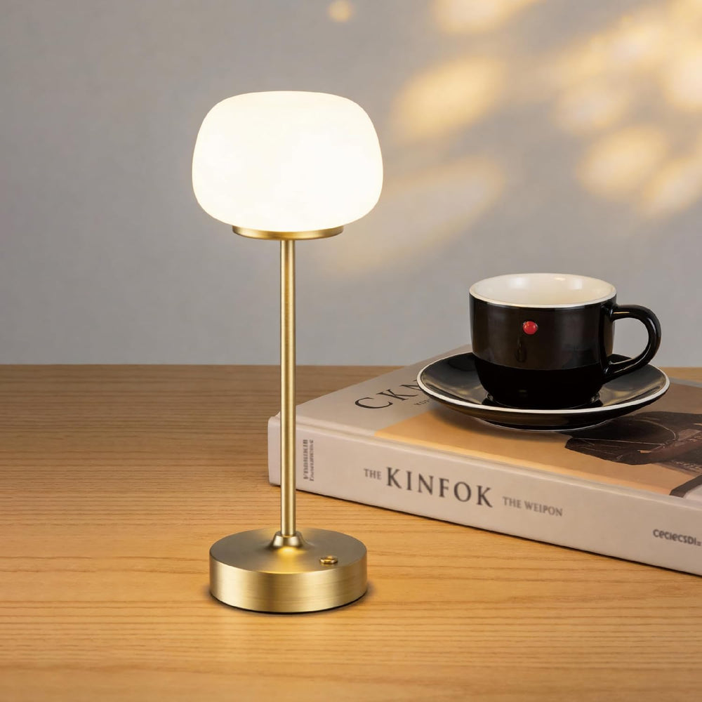 2 Pack Cordless Accent Table Lamp, 2700K Warm Light, 11" High, Gold