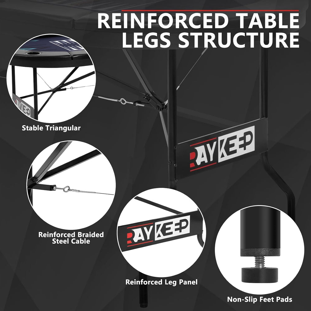 RAYKEEP 72" 4-in-1 Foldable Poker Table w/Interchangeable Game Mat