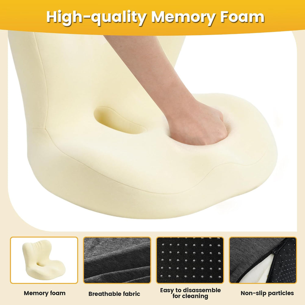 Urban Deco Memory Foam Ergonomic Seat Cushion with Lumbar Back Support