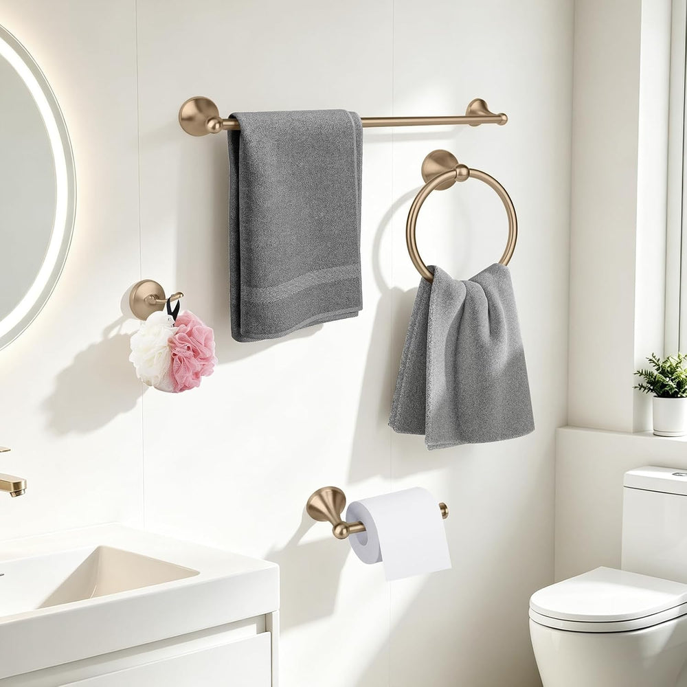 Classic 4 Pcs Champagne Bronze Bathroom Hardware Accessories Set