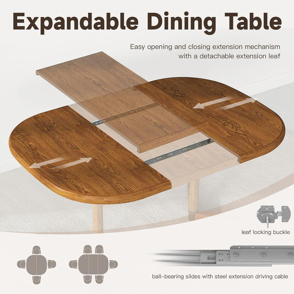 Chromcraft 5-Piece Square Round Expandable D9550 Dining Set-Chestnut-Mocha