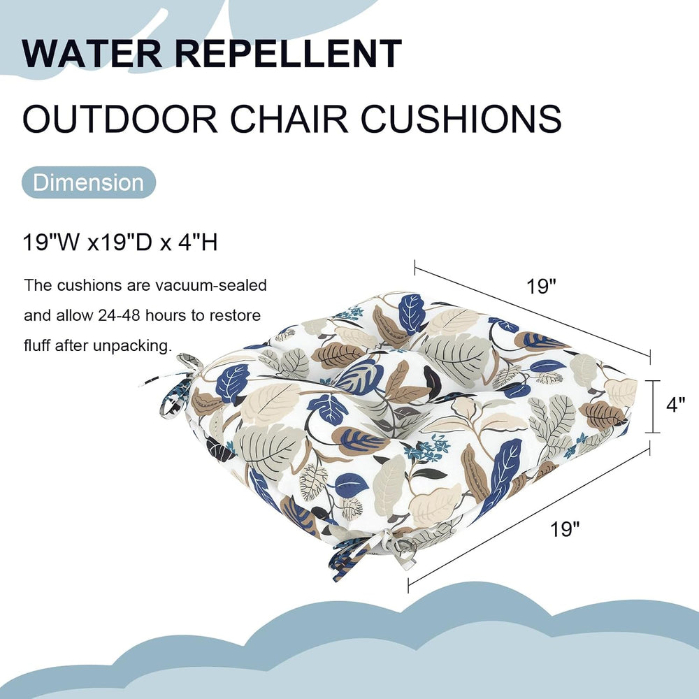 DYTXIII Set of 2 Outdoor Chair Cushions 19"x19"x4", Water Repe...