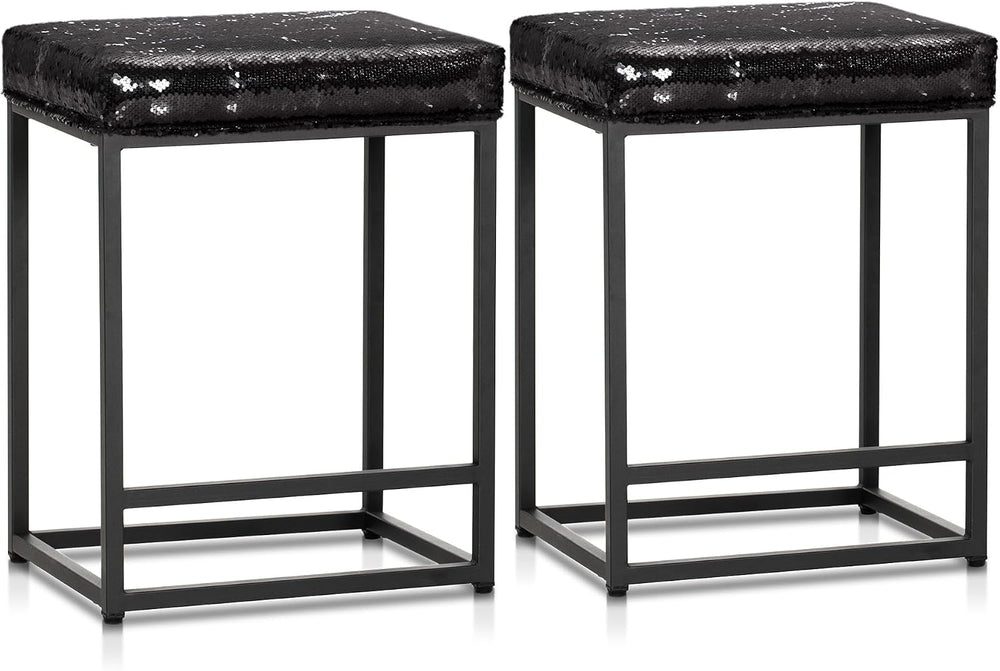 MAISON ARTS 24 Inch Counter Height Bar Stools Set of 2, Sequin