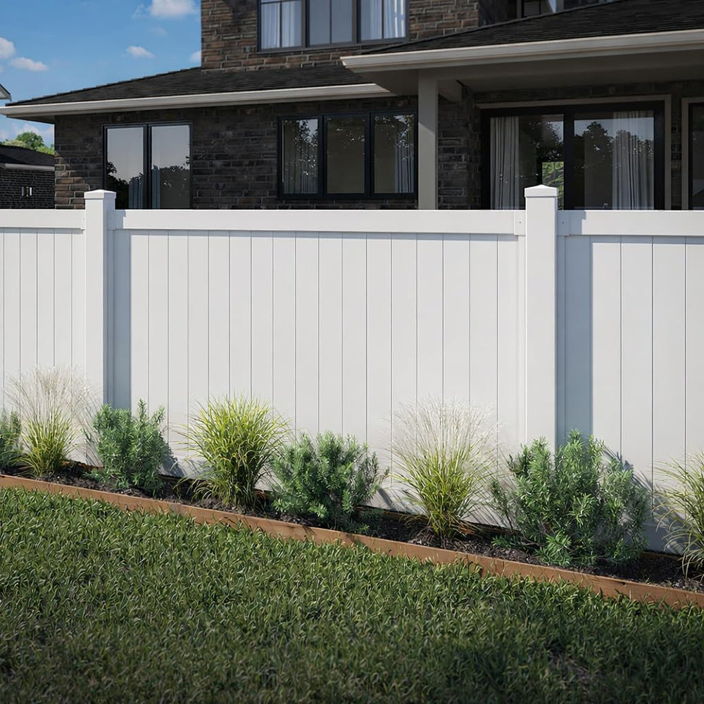 WamBam Westport Privacy Fence, White Vinyl No Dig DIY Kit