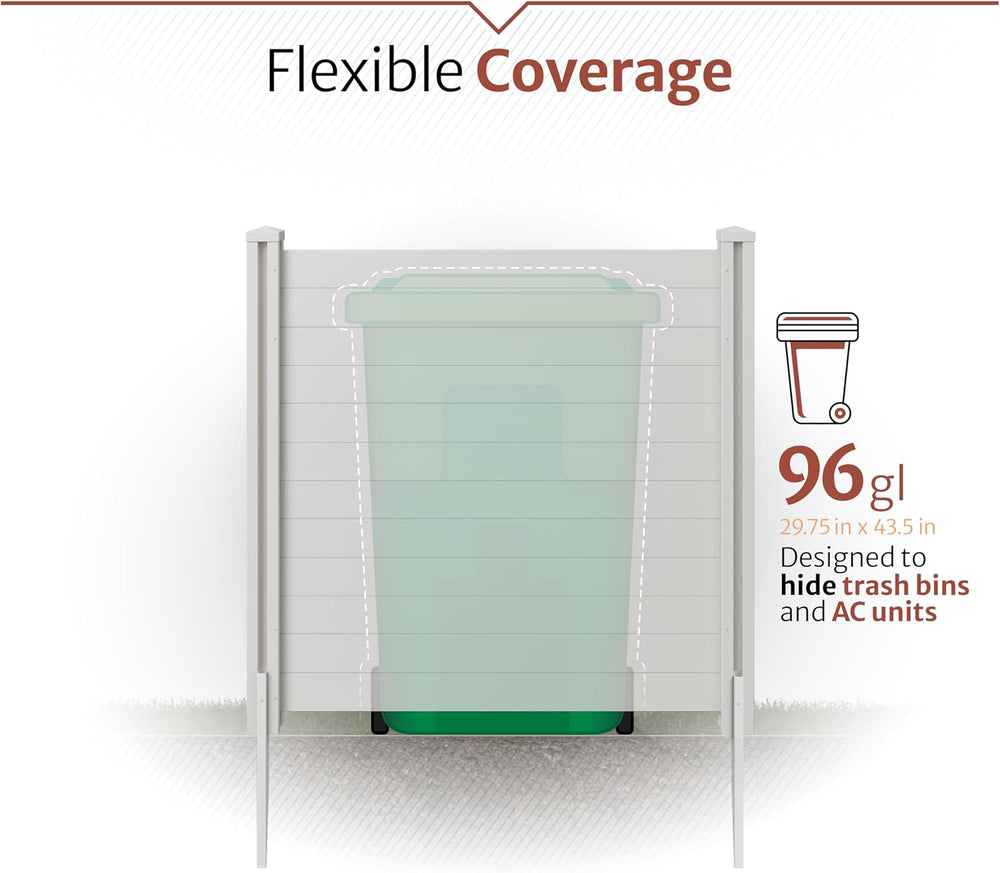Enclo Premium White Vinyl Privacy Screen, DIY No Dig Kit