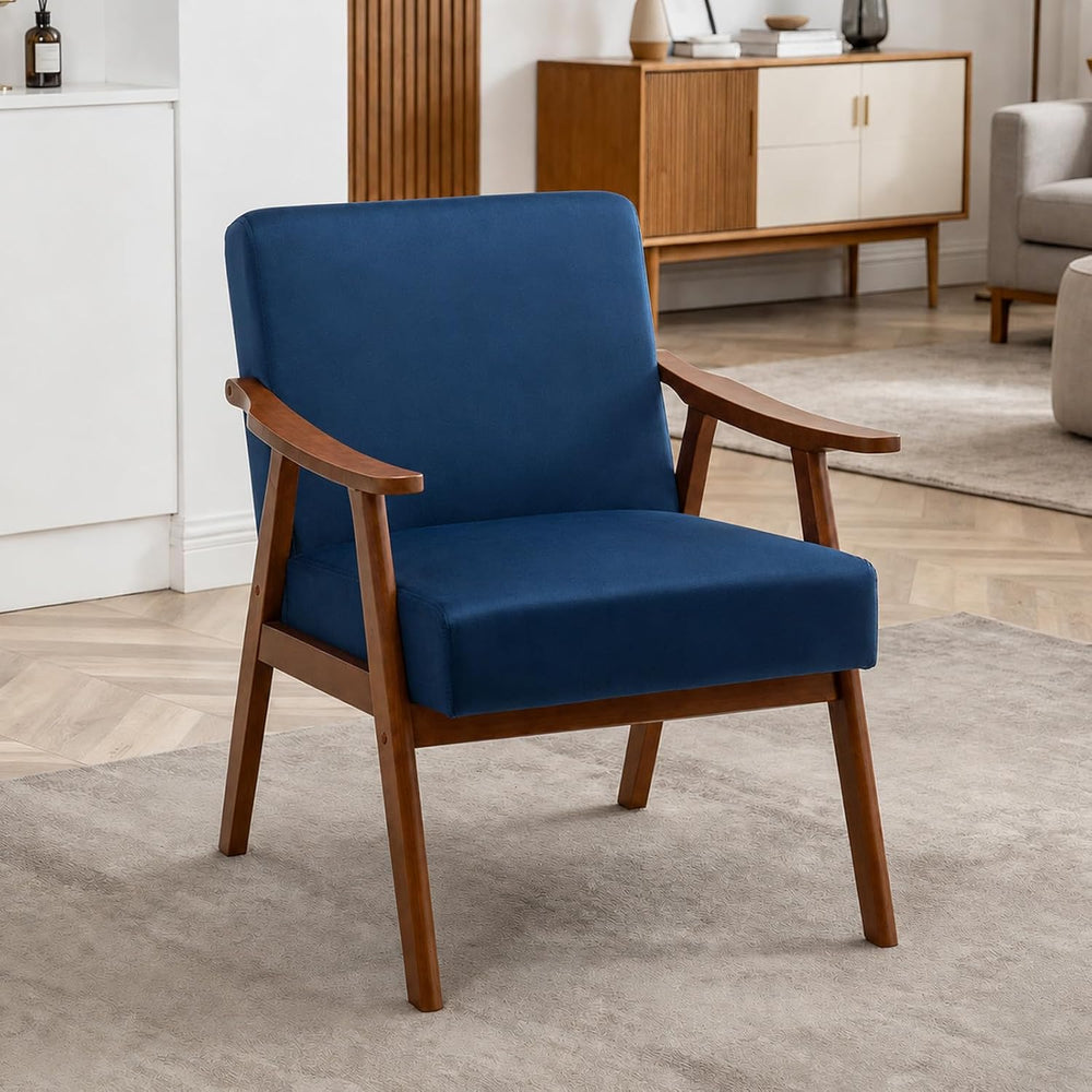 Anwick Mid-Century Accent Chair,Modern Living Room Chairs with Solid Wood Fra...
