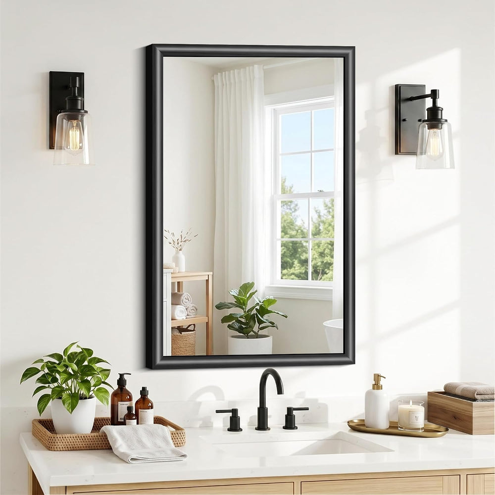 FORBATH Bathroom Mirror for Over Sink, 18x30 Inch Black Vanity Mirror