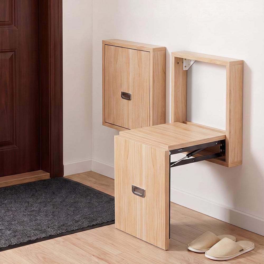Geelin 1 Pcs Wall Mounted Folding Chair, Modern Entryway Shoe Changing Stool,...