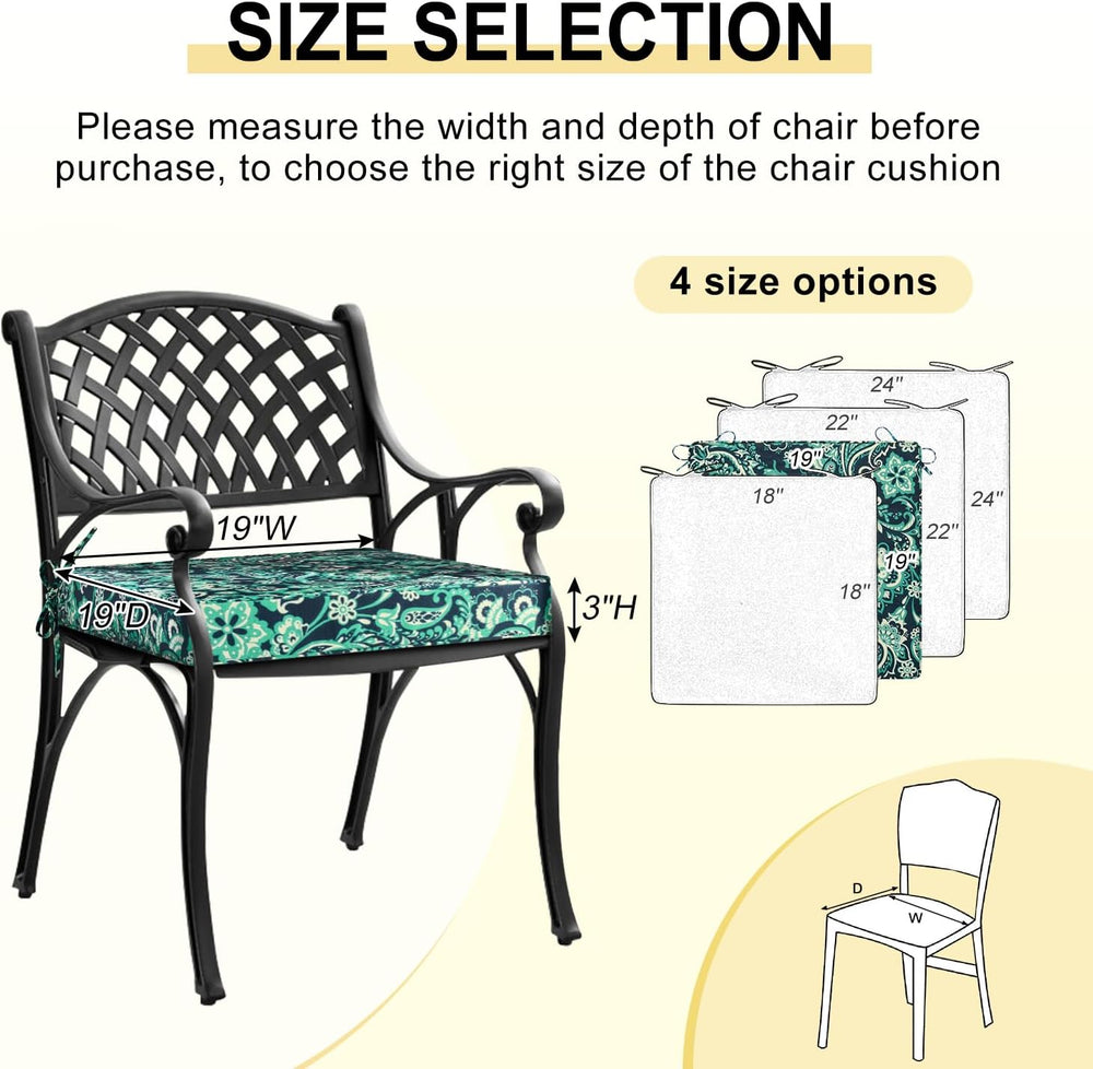 downluxe Outdoor Chair Cushions Set of 4, Waterproof 19" x 19" x 3&...