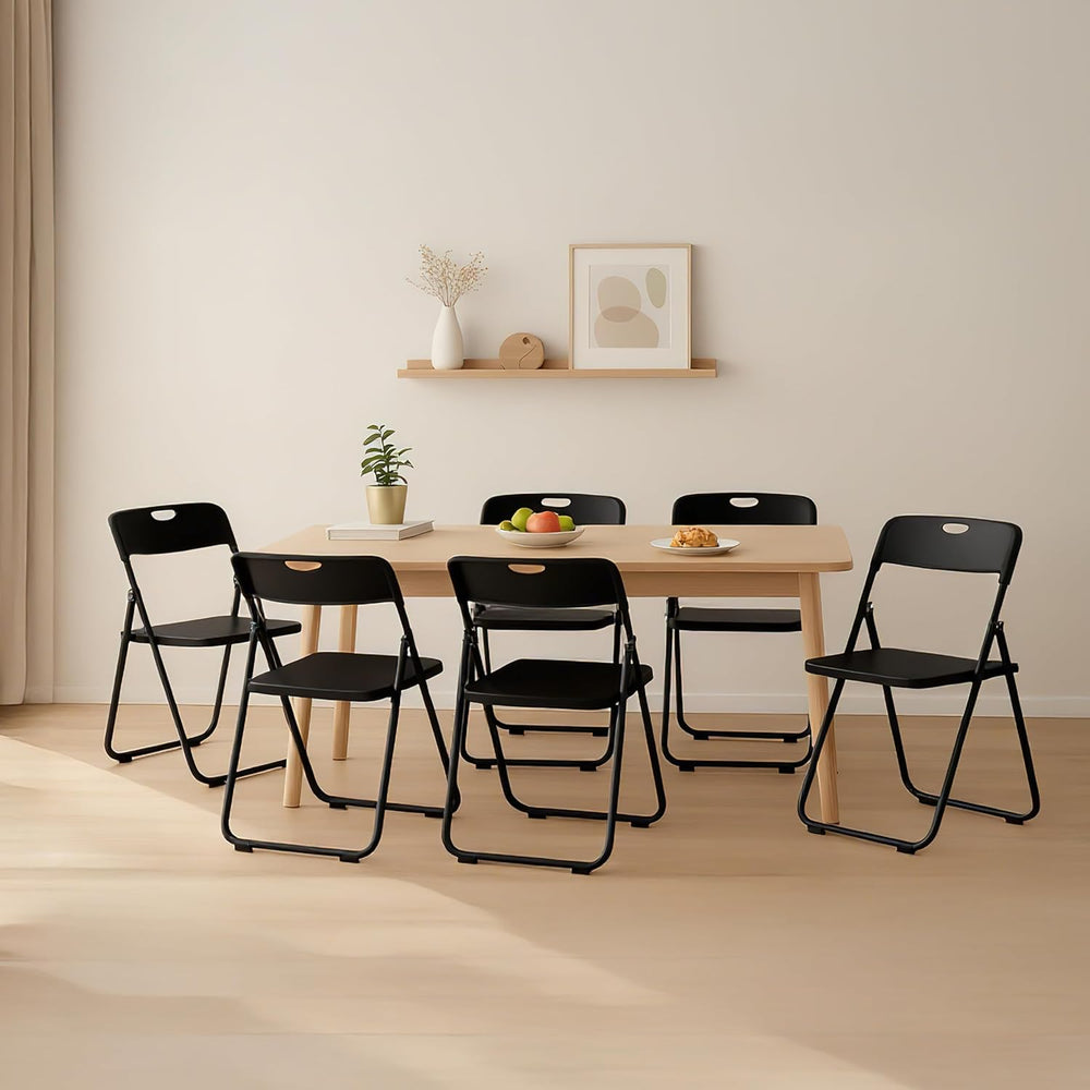 10 Pack Black Plastic Folding Chairs, Lightweight Foldable Chair