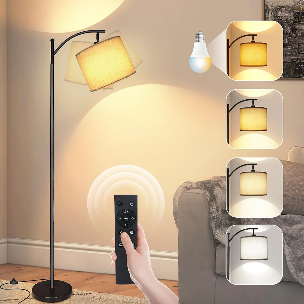 mukuxin LED Floor Lamps for Living Room, 12W 1200LM Modern Arc Floor Lamp wit...