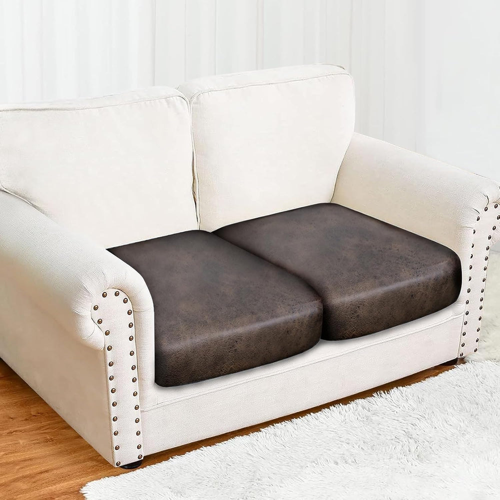 molasofa Leather Look Couch Cushion Covers, Stretch Sofa Cushion Covers for S...