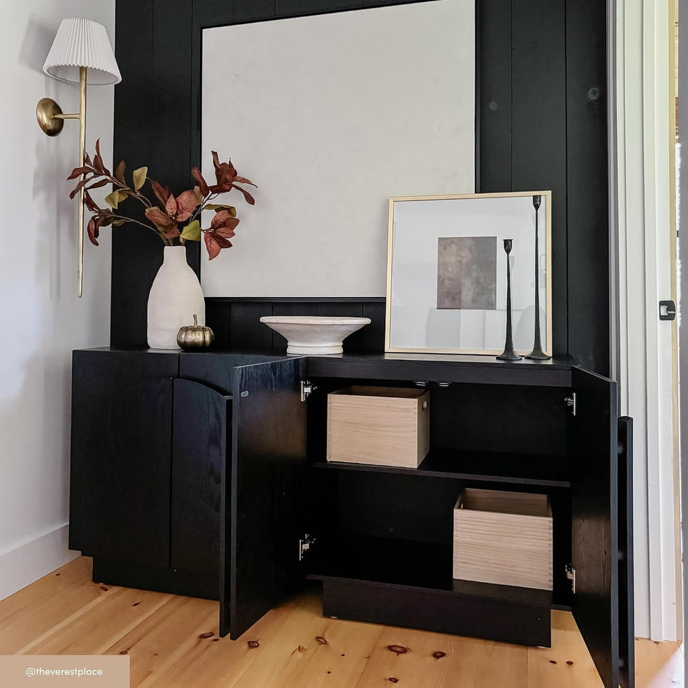 Nathan James Iris Mid-Century Modern Buffet Sideboard Credenza TV Stand, Wood...