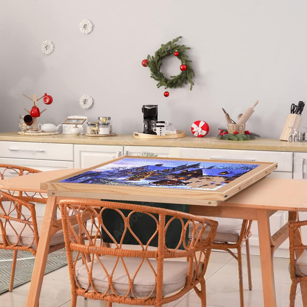 Puzzle Board 1500 Pieces,2 in 1 Jigsaw Puzzle Table with Folding Legs