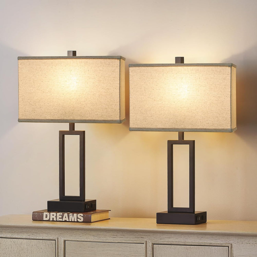 Rectangular Lamp Shades Set of 2, 16"L x 8"W x 10"H Large Rect...