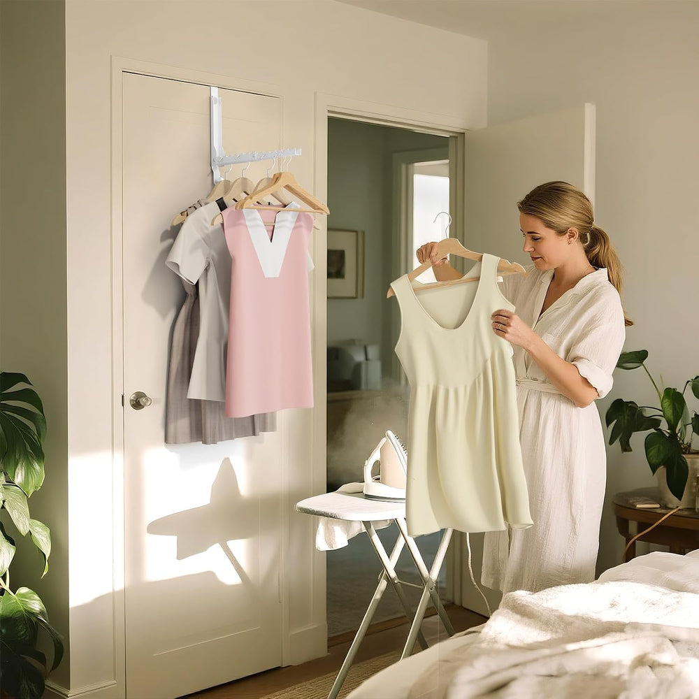 Over the Door Hanger Folding Clothes Drying Rack with 1 Hooks, Double Fold Ha...