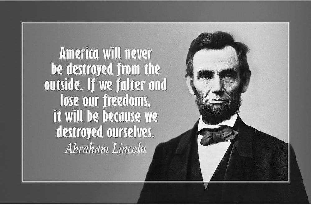CafePress Abe Lincoln Quote On America Yard Sign, Vinyl Lawn Sign, 22" w...