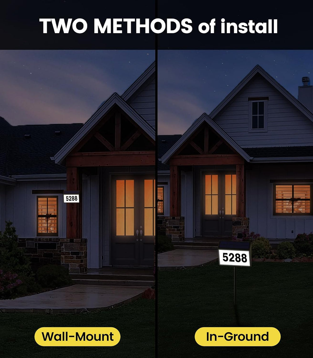 GEAGMAGC Solar House Numbers for Outside Light up, LED Illuminated Home Numbe...