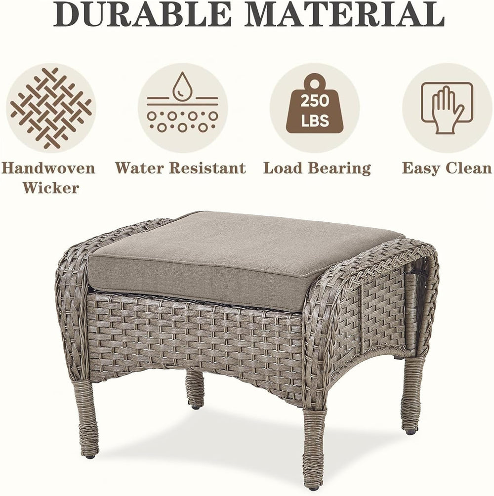 Belord Wicker Outdoor Furniture Set - 7 Piece Patio Conversation Sets with Co...