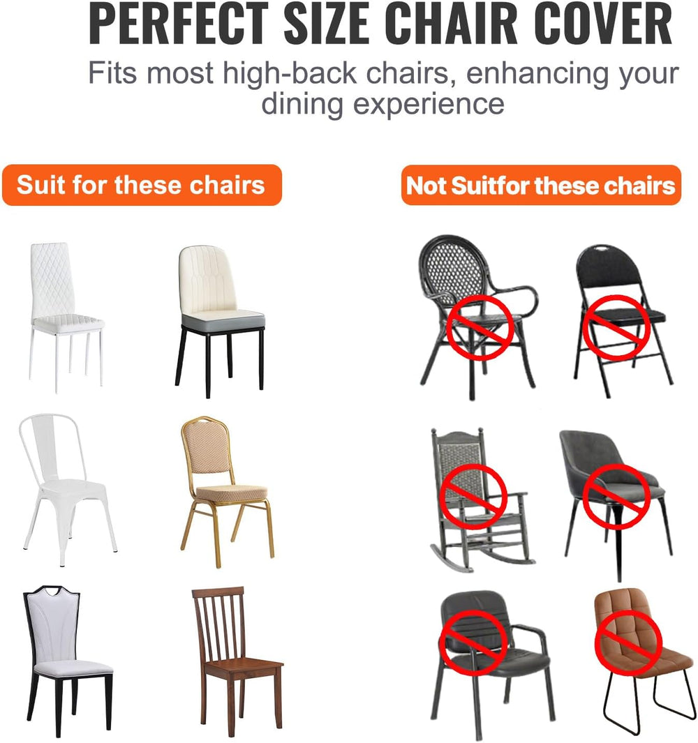 VEVOR 100 Pcs White Chair Covers Polyester Spandex Chair Cover Stretch Slipco...