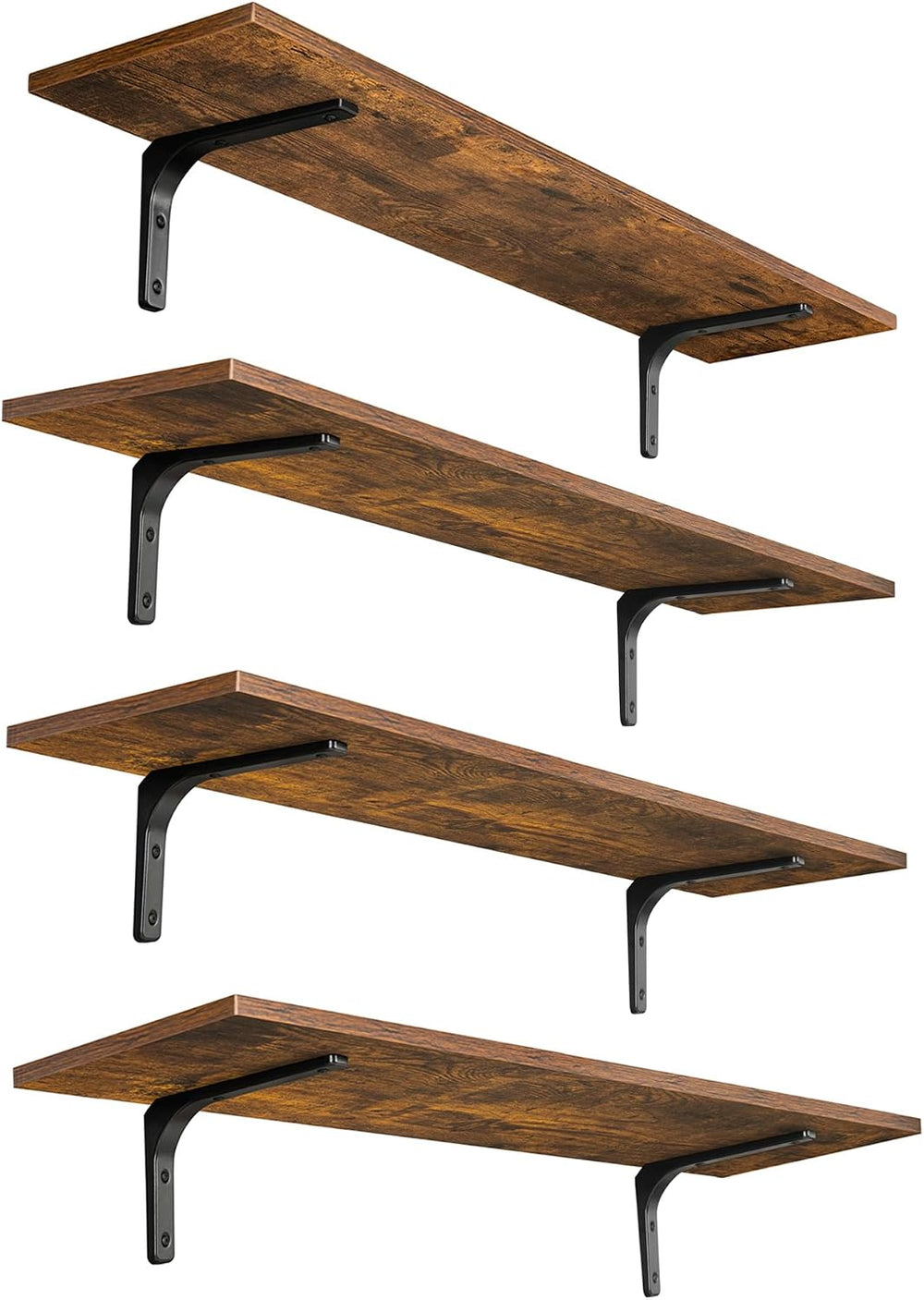 DINZI LVJ Long Wall Shelves, 31.5Inch Wooden Wall Mounted Shelves, Set of 4