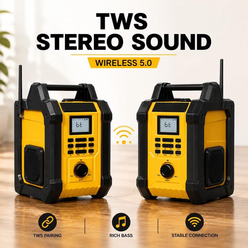 Jobsite AM/FM Radio Speaker Compatible with 20V MAX Battery