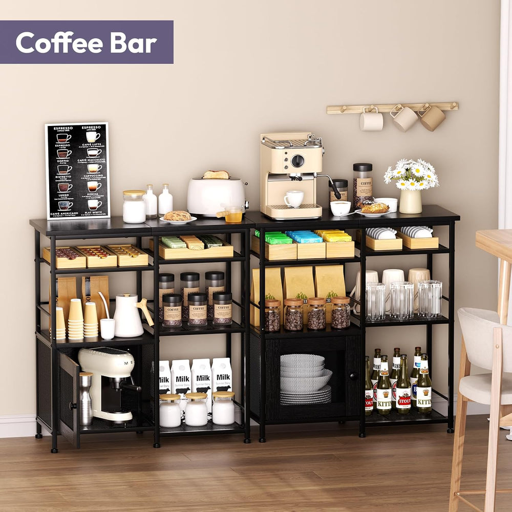 SWTYMIKI Coffee Bar Cabinet Station - Farmhouse Small Coffee Stand Station wi...