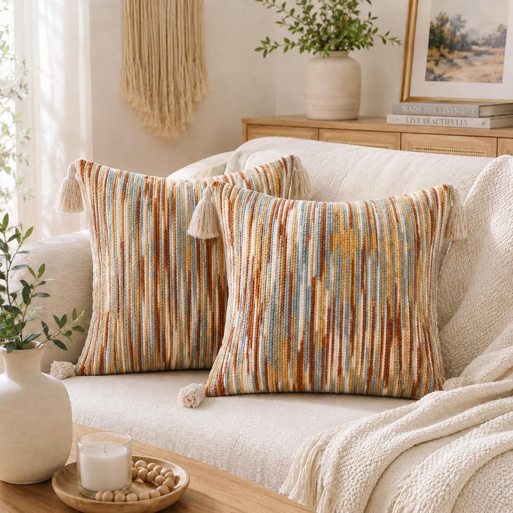 decorUhome Rust Throw Pillow Covers 18x18 Set of 2