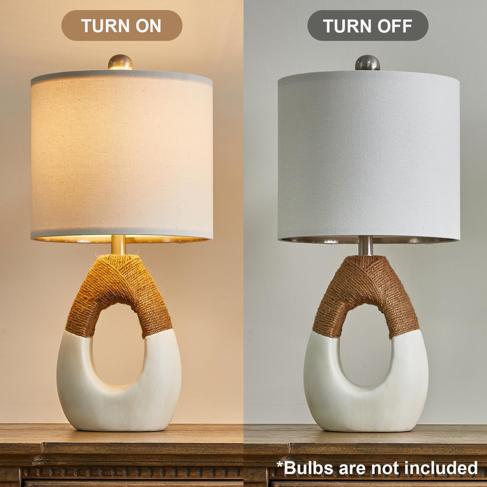 OYEARS 19'' Small Boho Table Lamps for Bedroom Set of 2 for Bedside