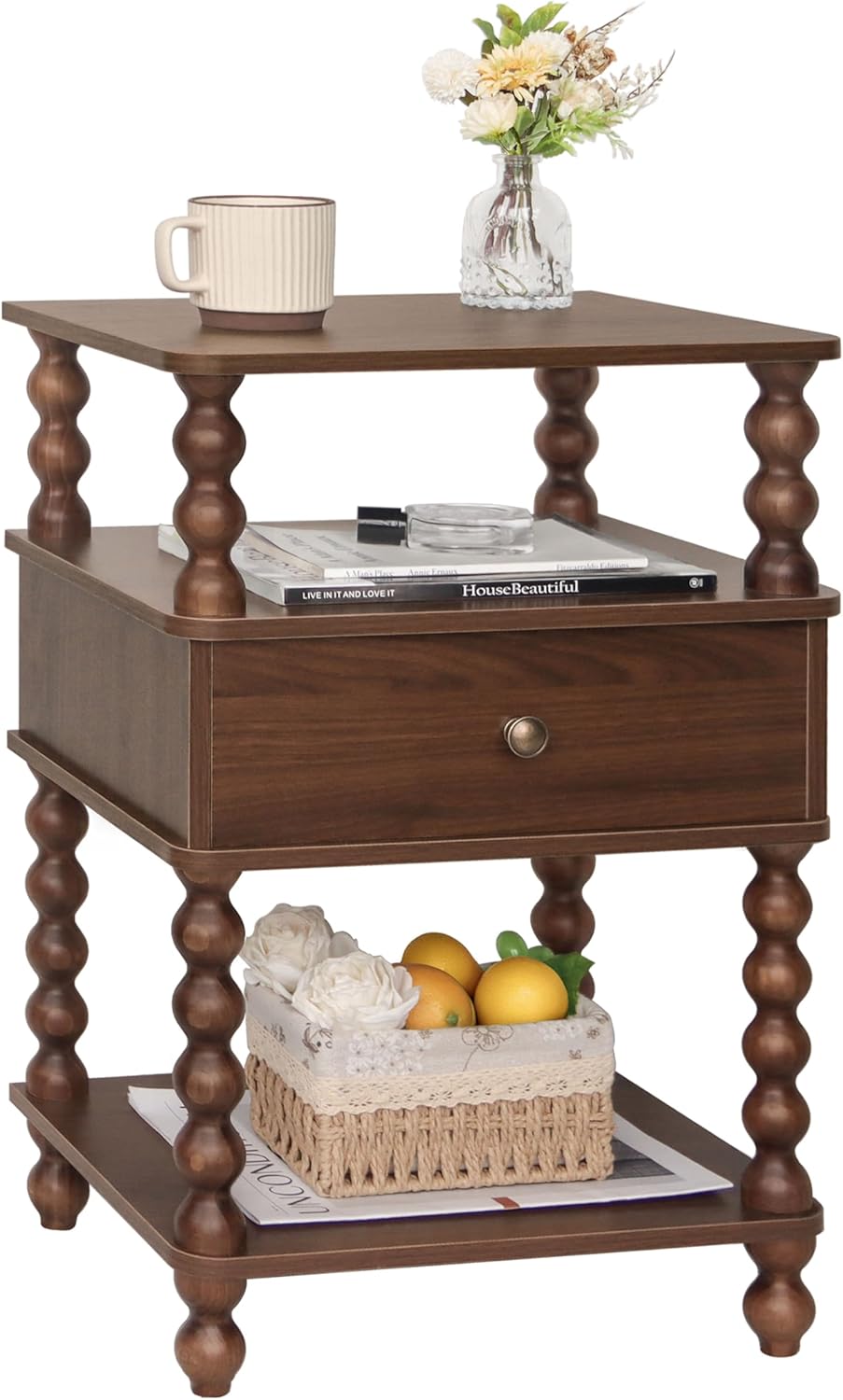 AWASEN Mid Century Modern Nightstand, Bedside Table with Storage, End Table